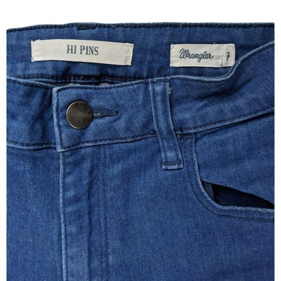 Wrangler Hi Pins High Waist Light Blue Skinny Leg Womens Jeans - Size 7 - Picture 6 of 7